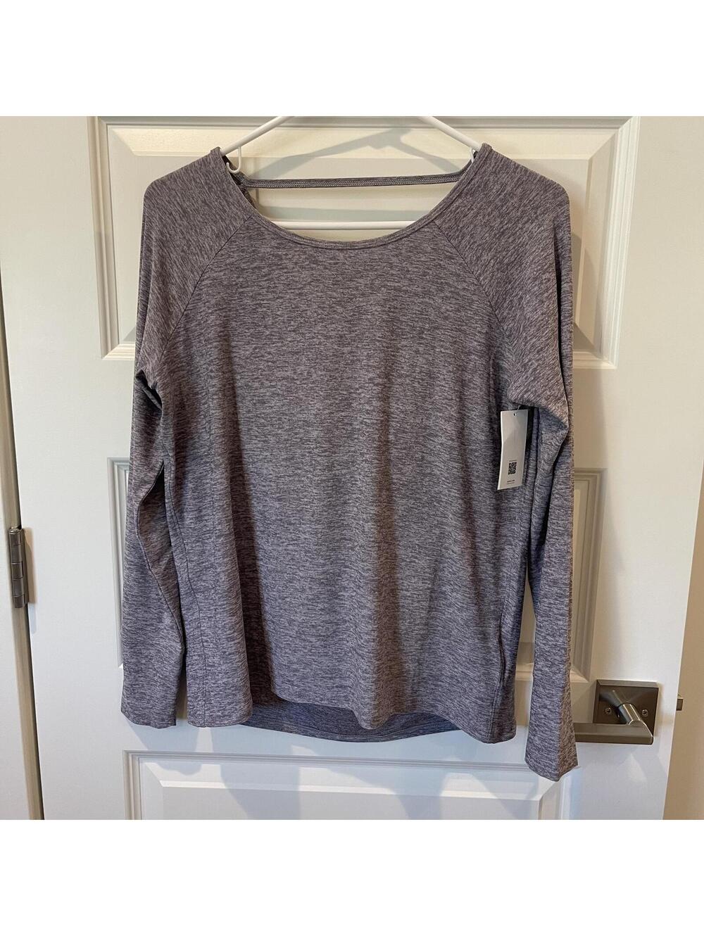 Spanx Violet Gray Long Sleeve Open Back Top XS - NWT